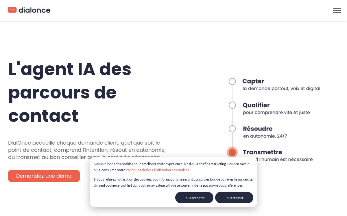 Dial Once website preview