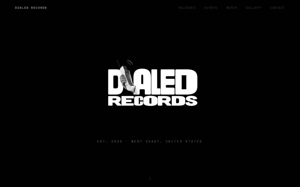 Dialed Records website preview