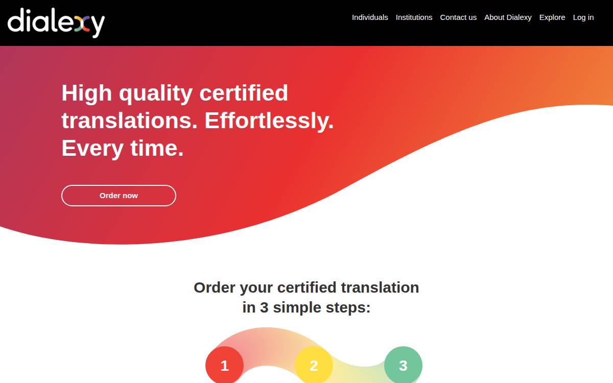Dialexy website preview