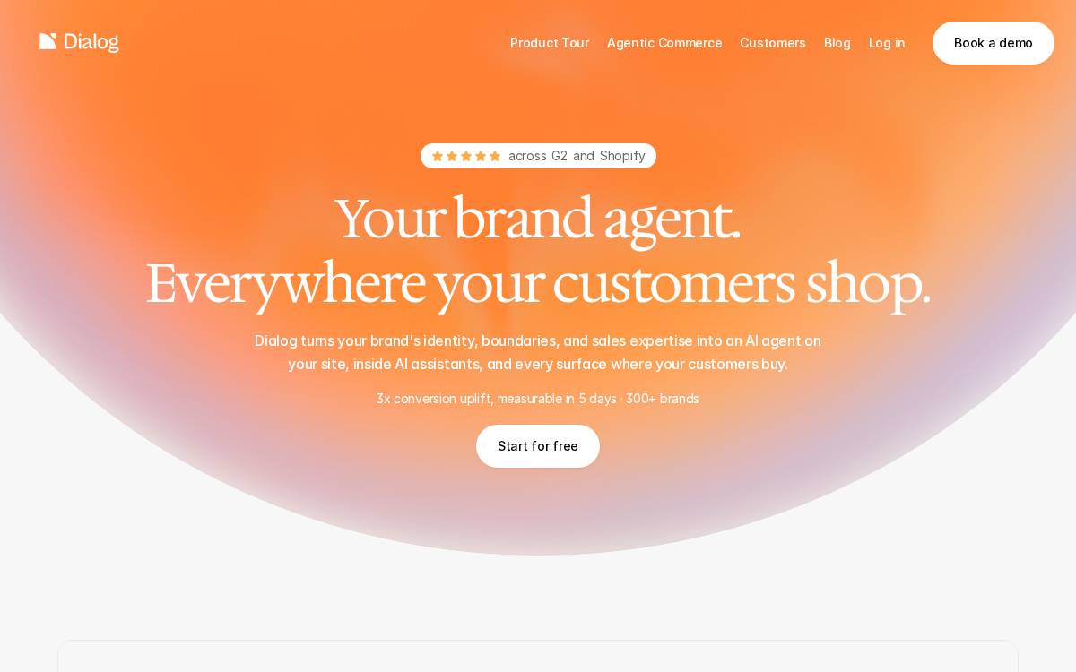 Dialog website preview