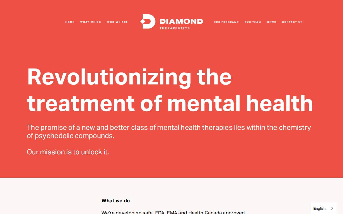 Diamond Therapeutics website preview