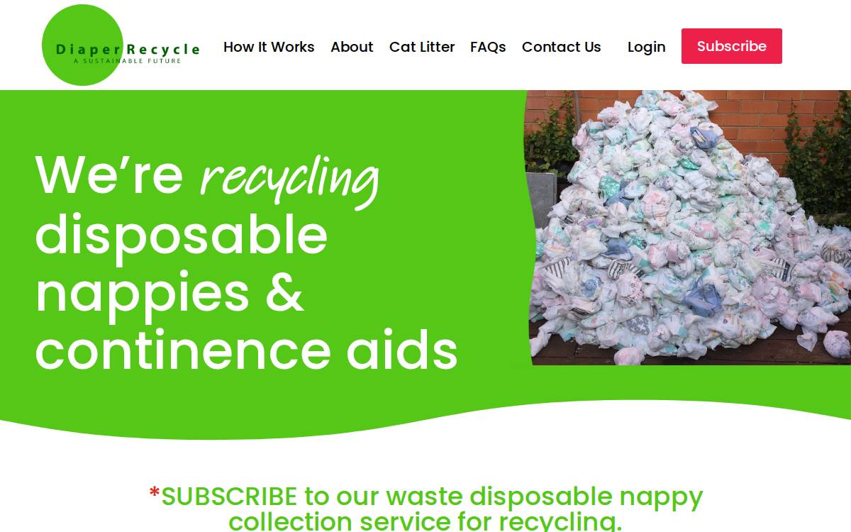 Diaperrecycle website preview