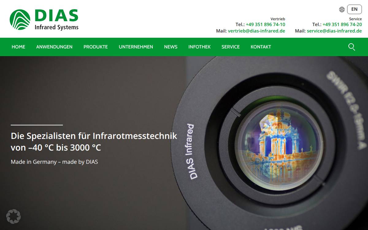 Dias Infrared website preview