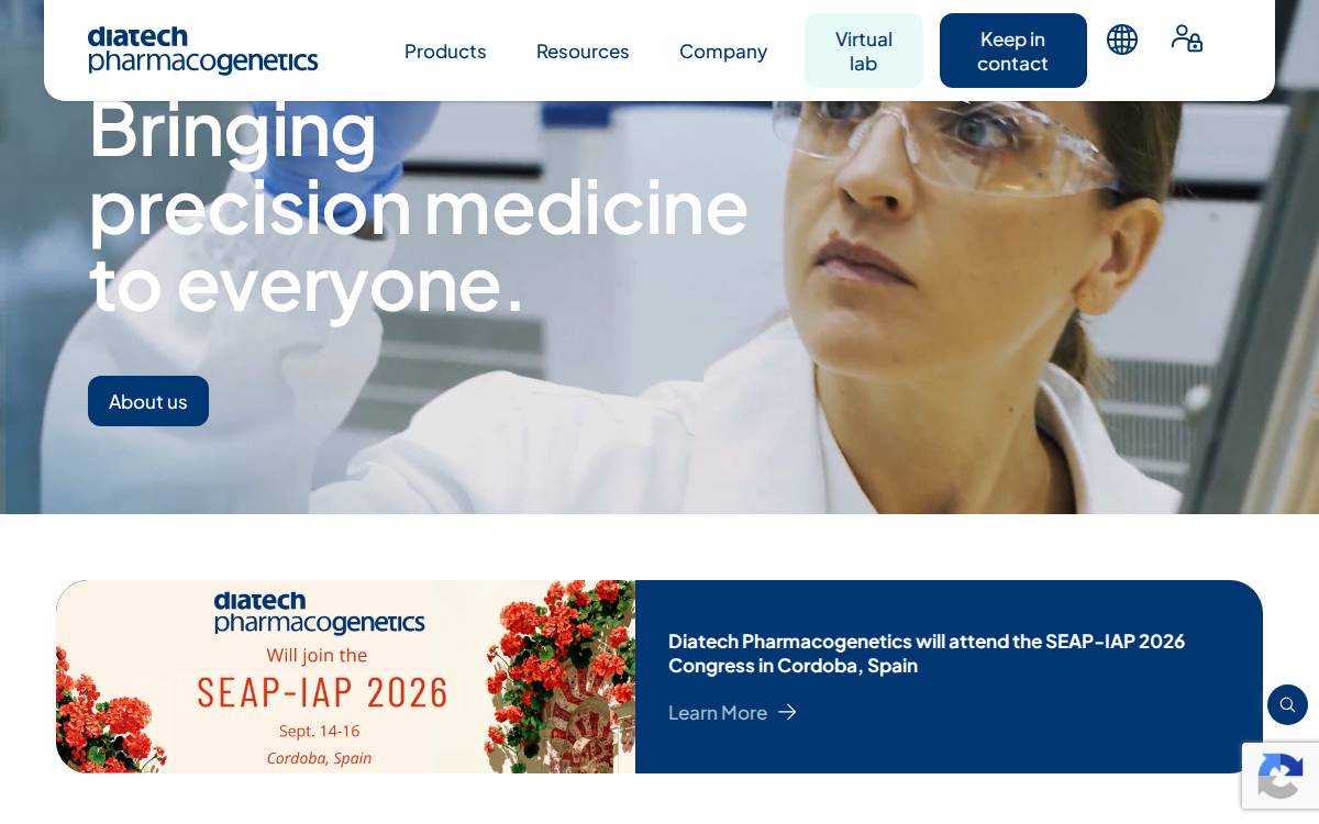 Diatech Pharmacogenetics website preview