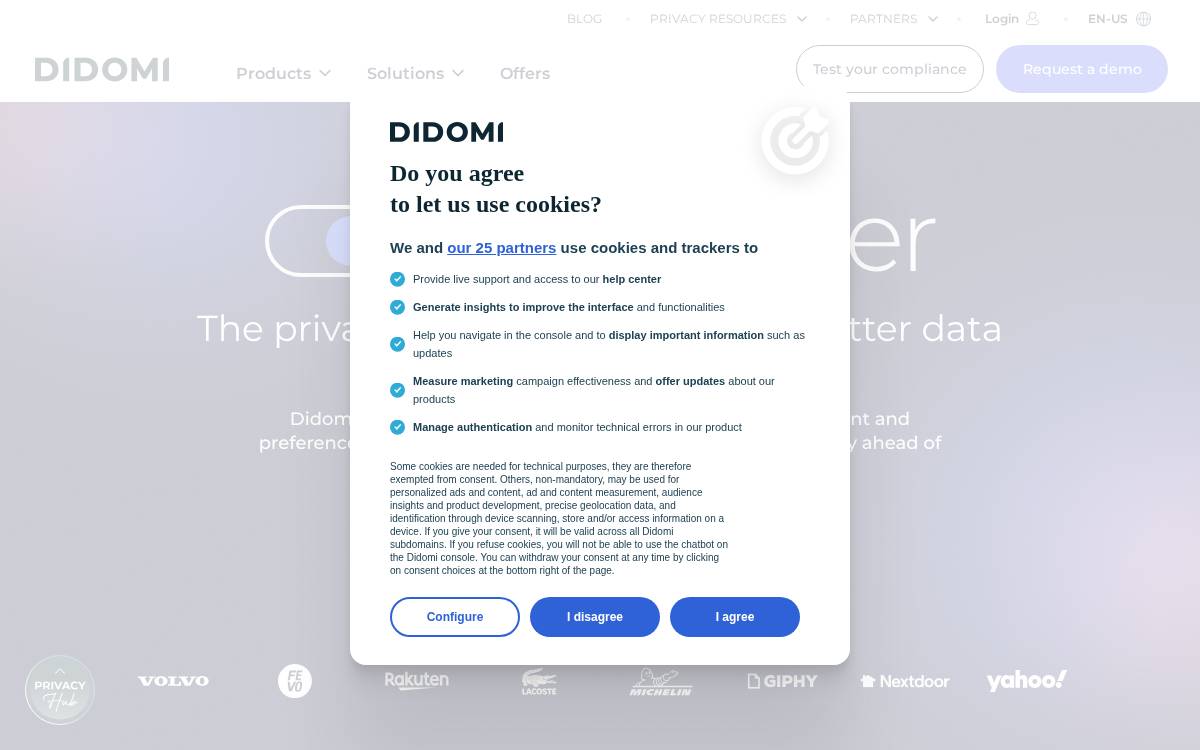 Didomi website preview