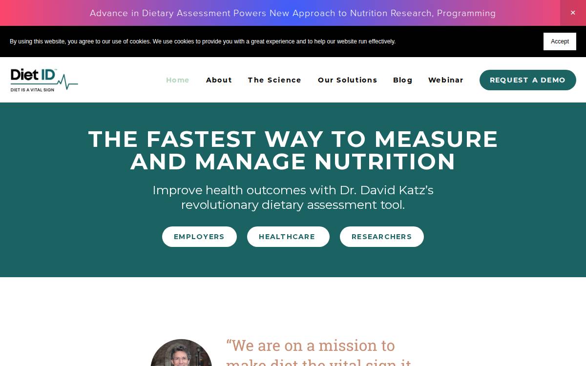 Diet ID website preview