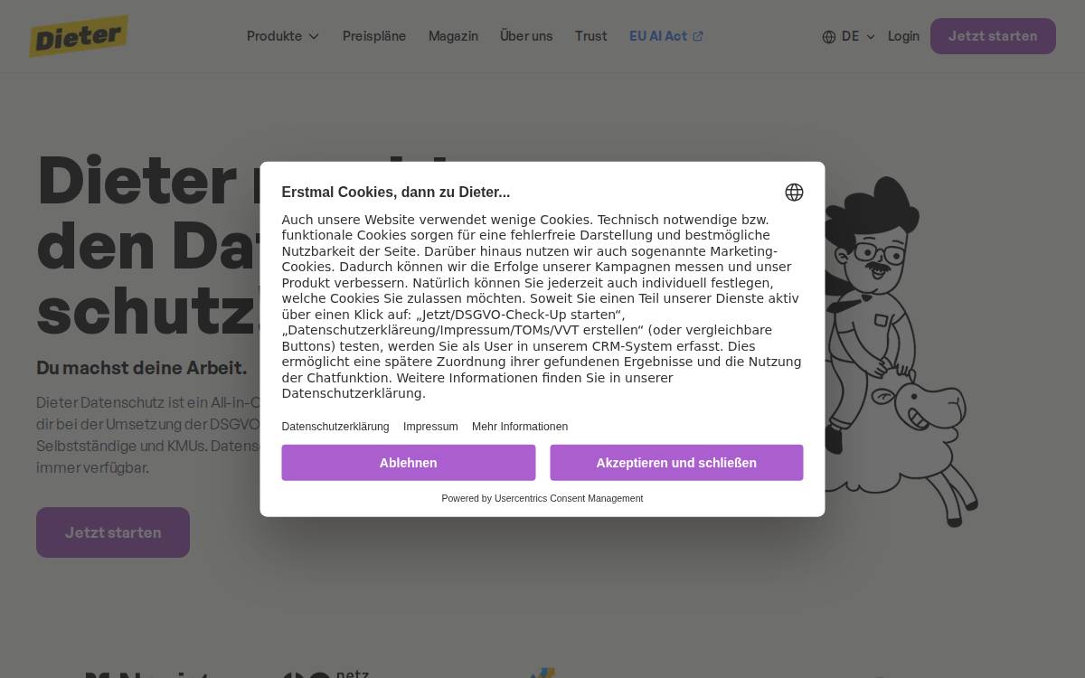 Dieter website preview