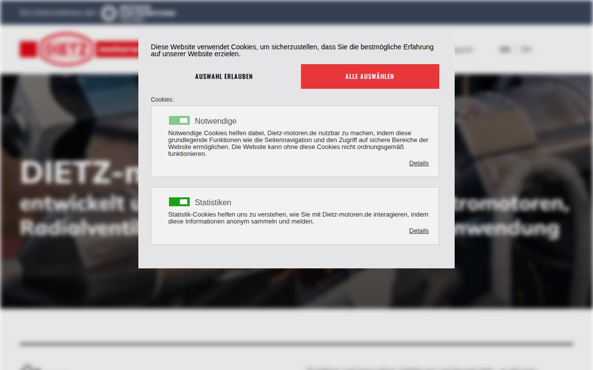 Dietz-motoren GmbH website preview