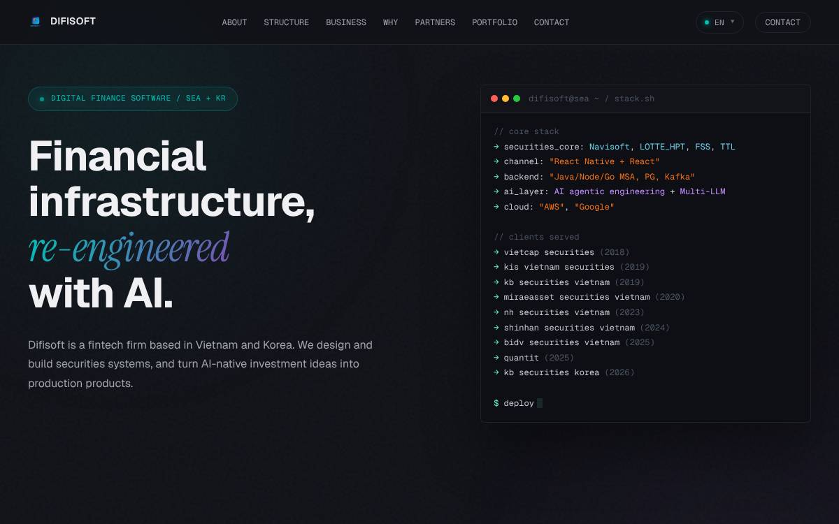 Difisoft website preview