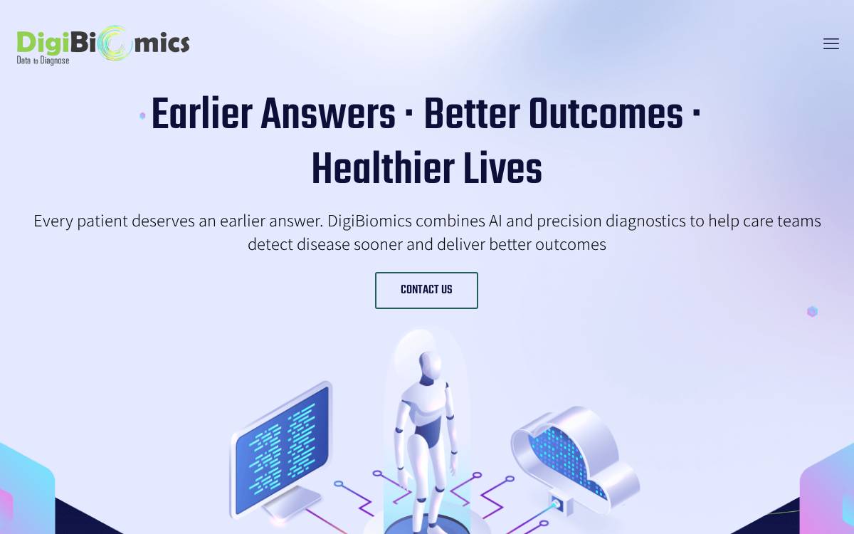 DigiBiomics Inc Website website preview