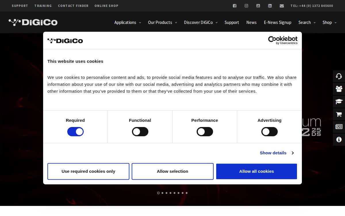 DiGiCo website preview
