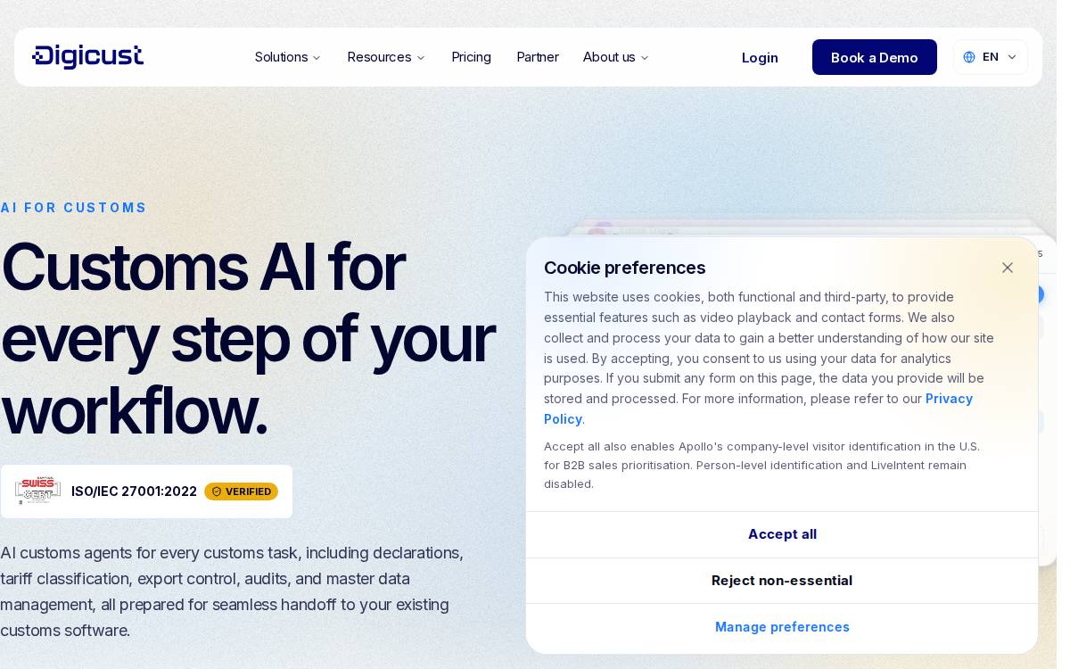 Digicust website preview