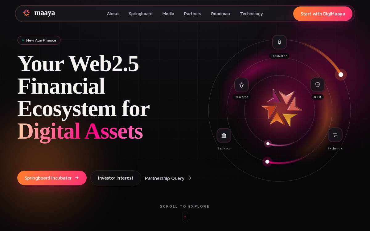 DigiMaaya Digital Asset Exchange and Bank website preview