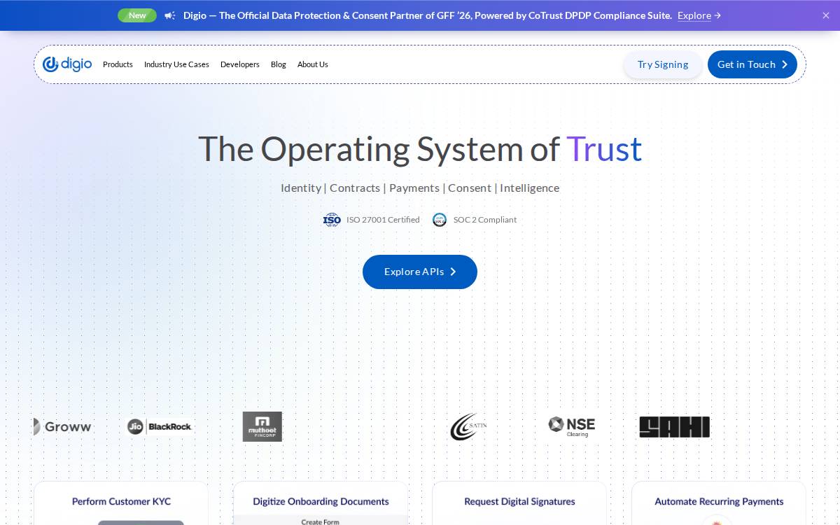Digio website preview