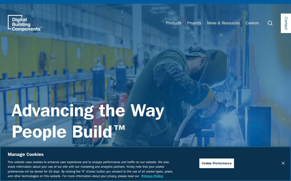 Digital Building Components website preview