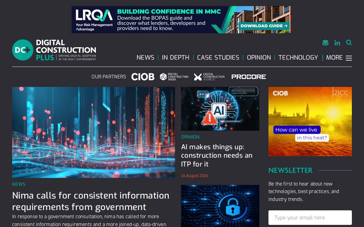 Digital Construction Plus website preview