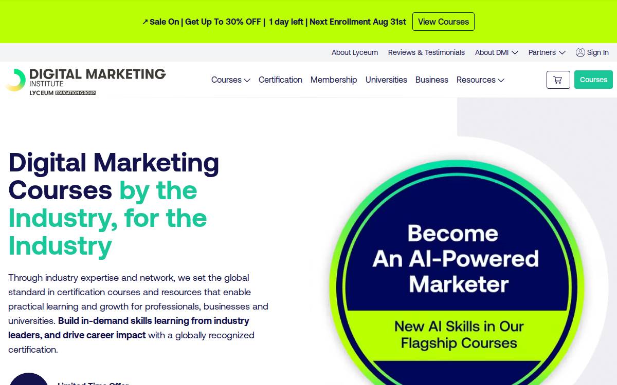 Digital Marketing Institute website preview