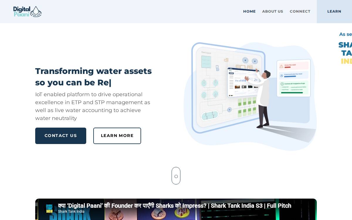Digital Paani SaaS website preview