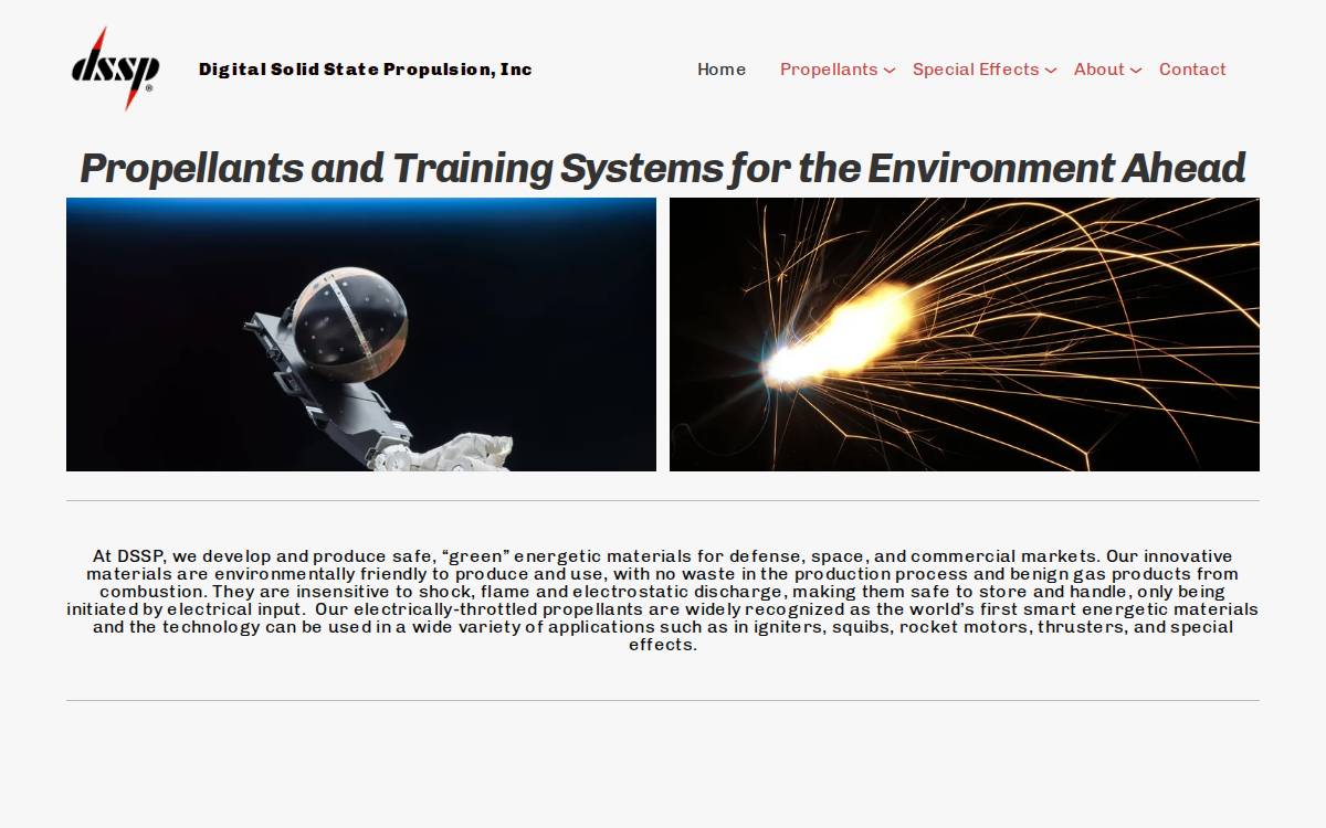 Digital Solid State Propulsion, Inc website preview
