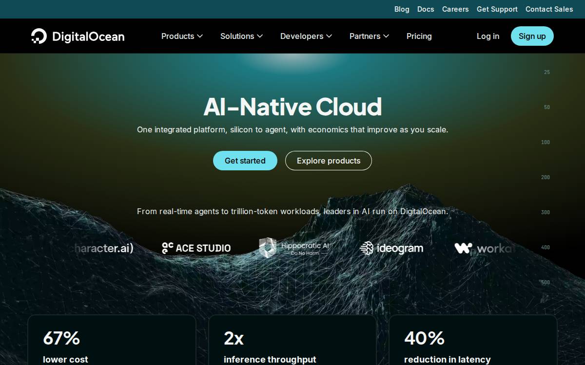 DigitalOcean website preview
