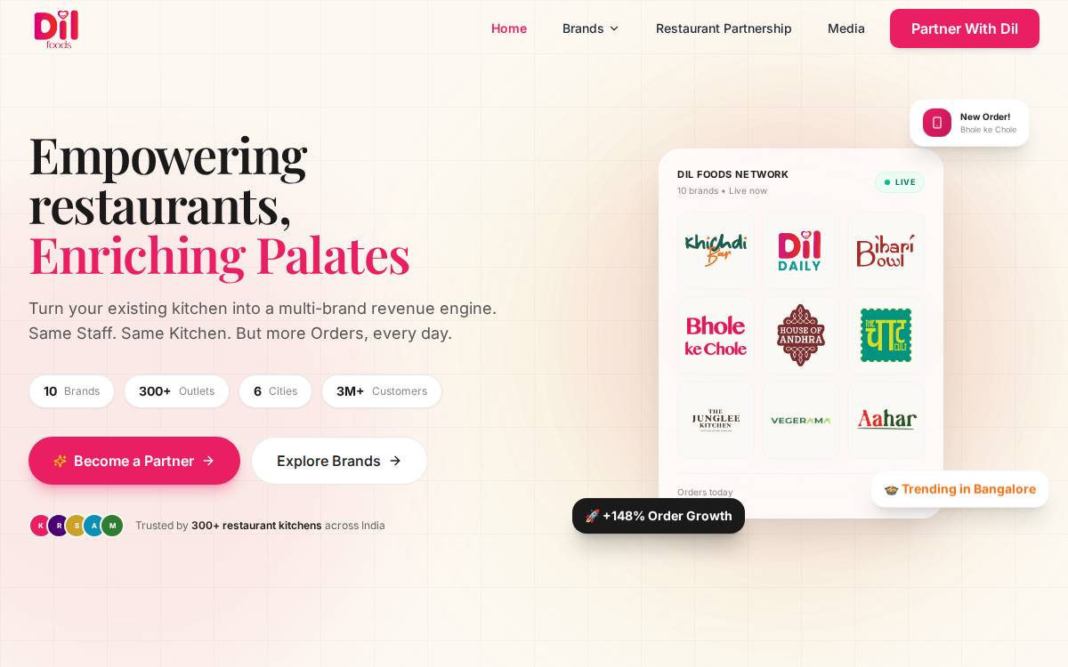 Dil Foods website preview