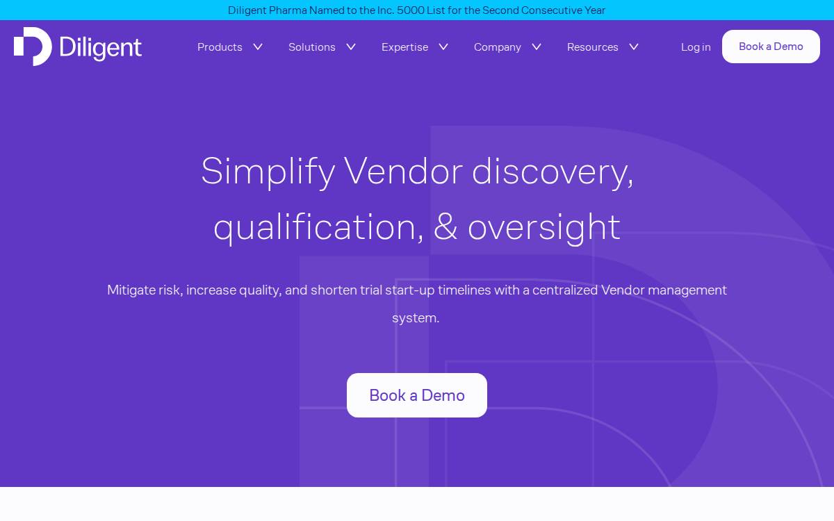 Diligent Pharma website preview