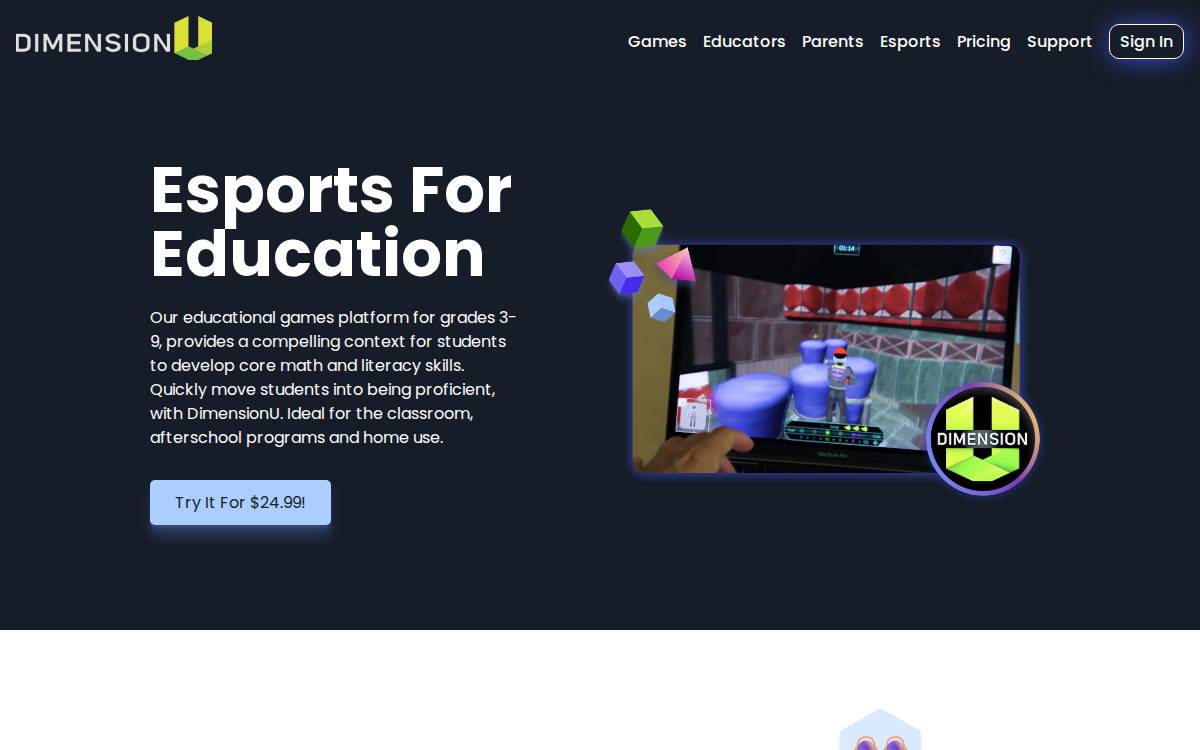DimensionU website preview