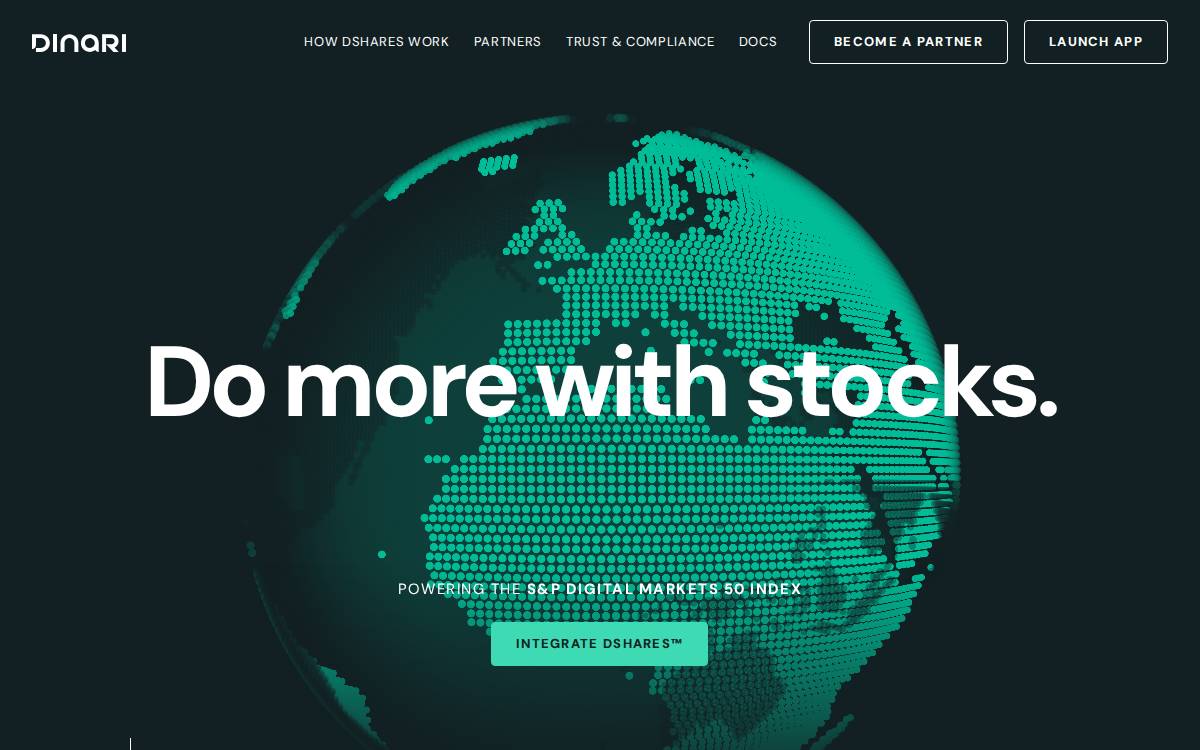 Dinari website preview