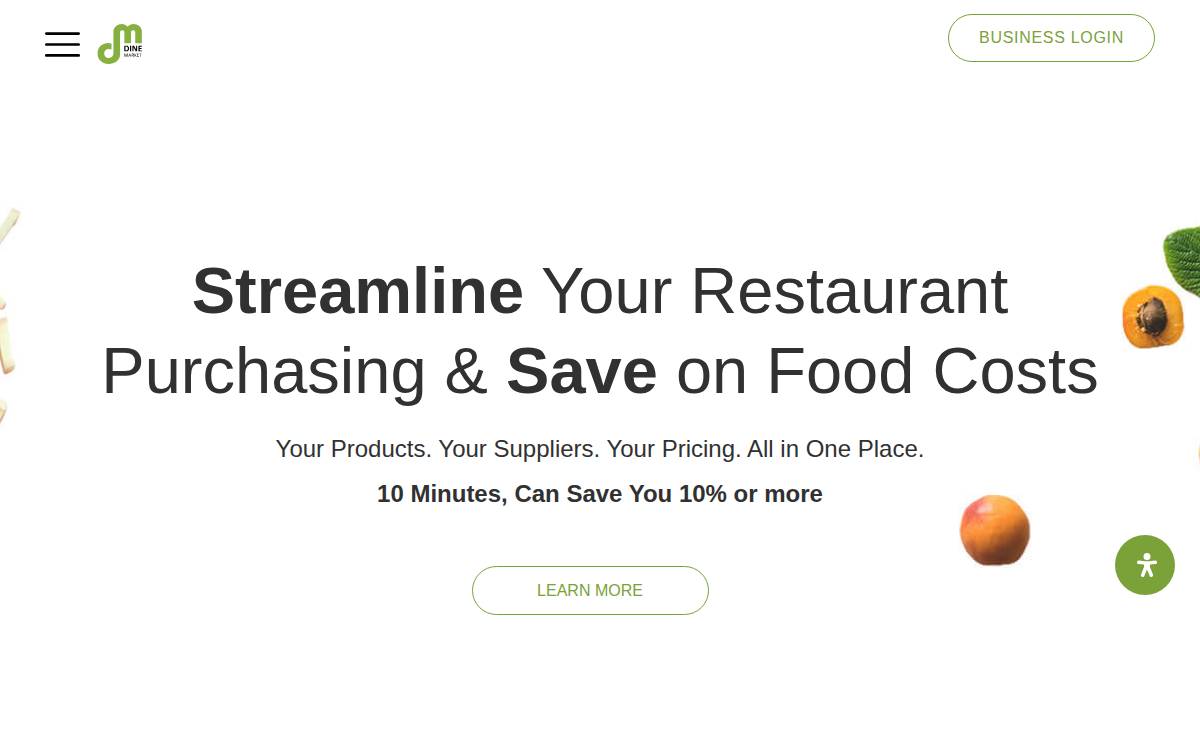 Dinemarket website preview