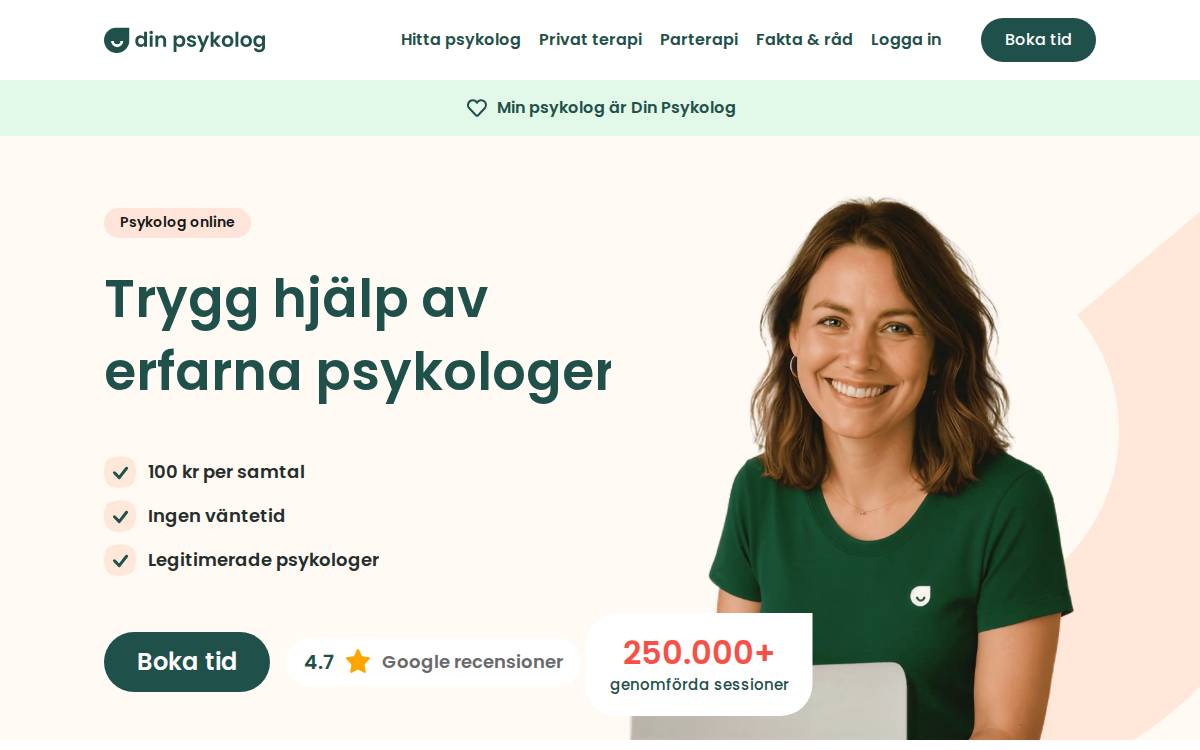 Din Psykolog website preview
