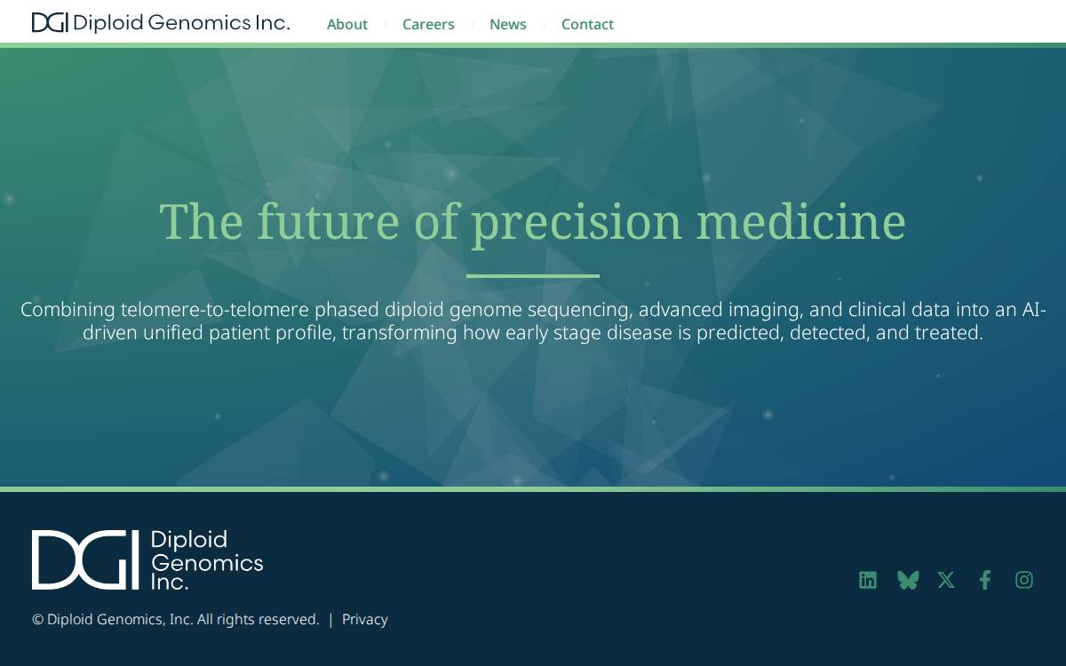 Diploid Genomics website preview