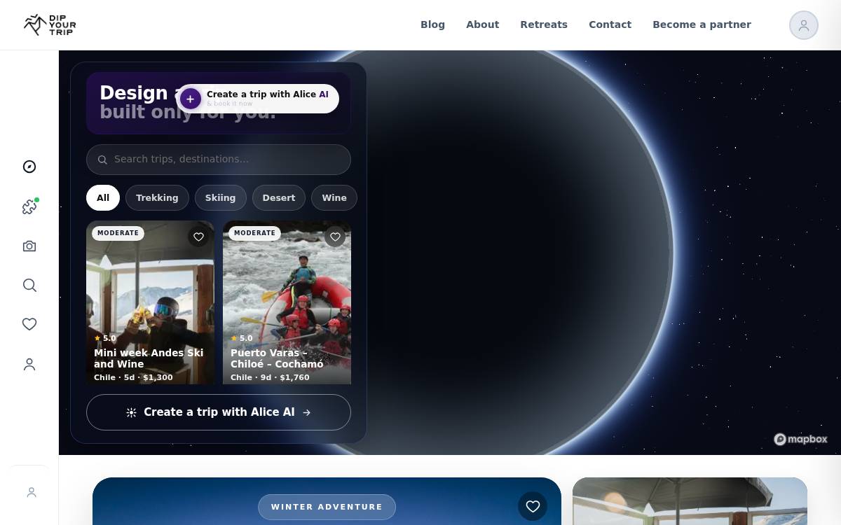 Dipyourtrip website preview