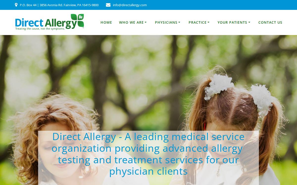 Direct Allergy website preview