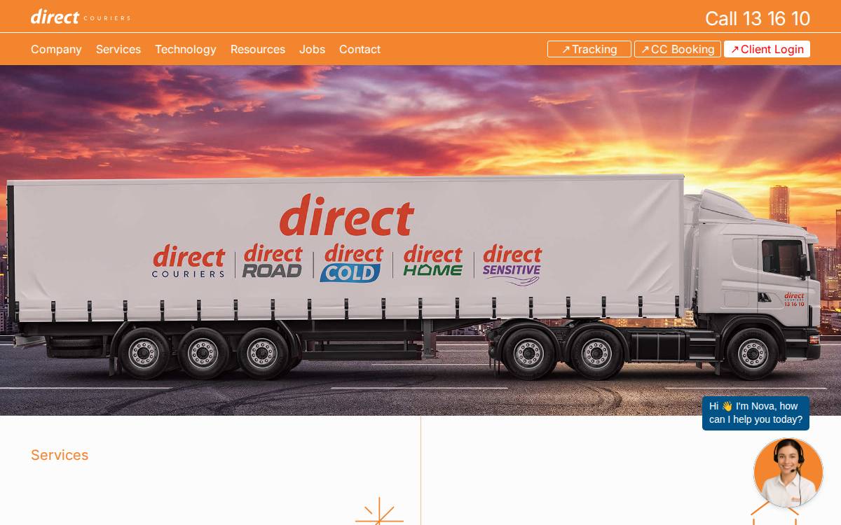 Direct Couriers website preview