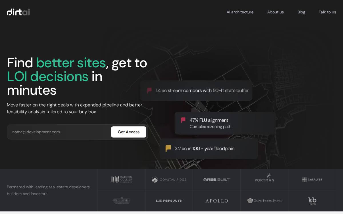 Dirt AI website preview