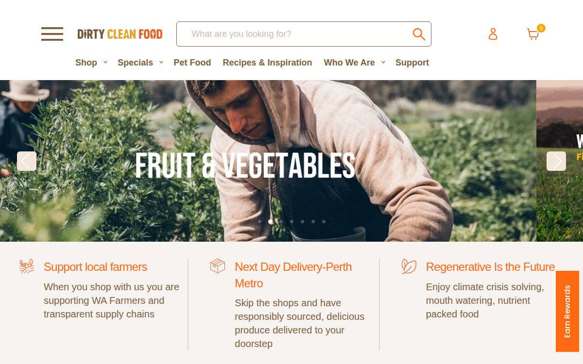 Dirty Clean Food website preview