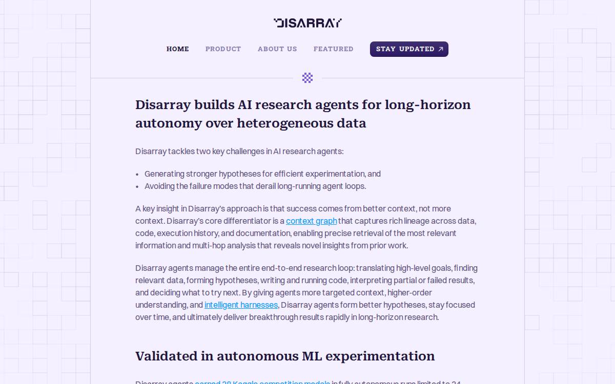 Disarray website preview