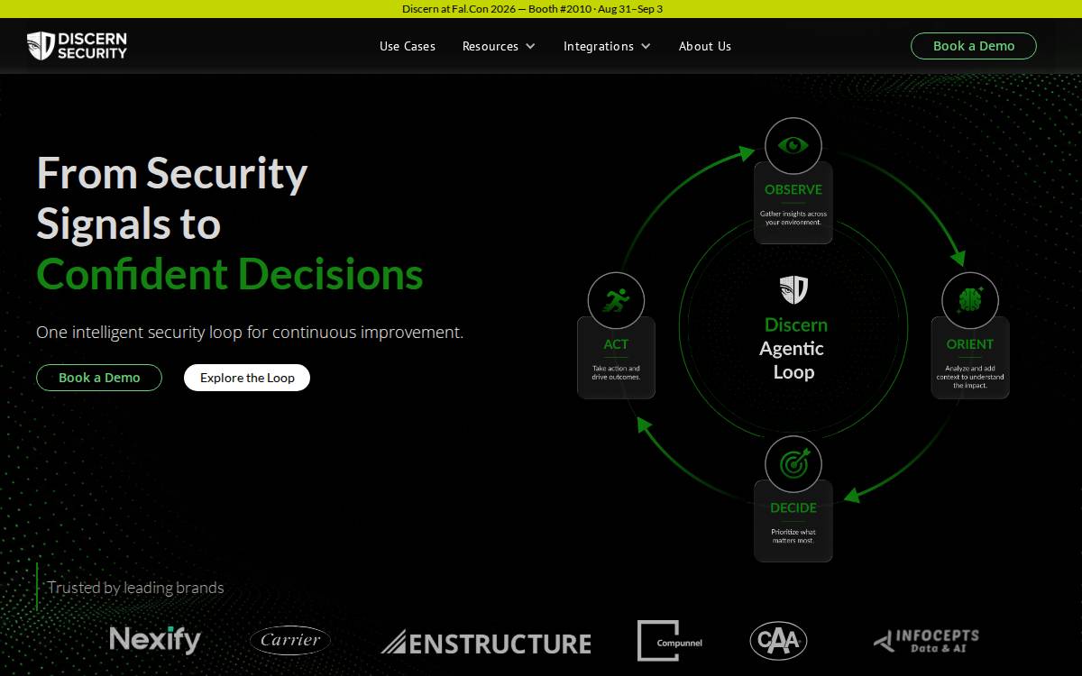 Discern Security website preview