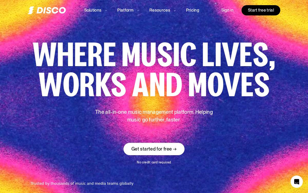 Disco website preview