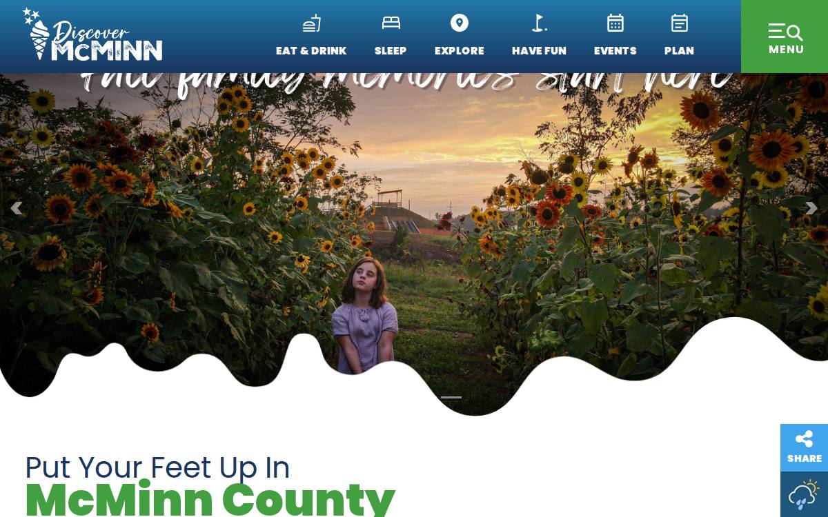 Discover McMinn County website preview