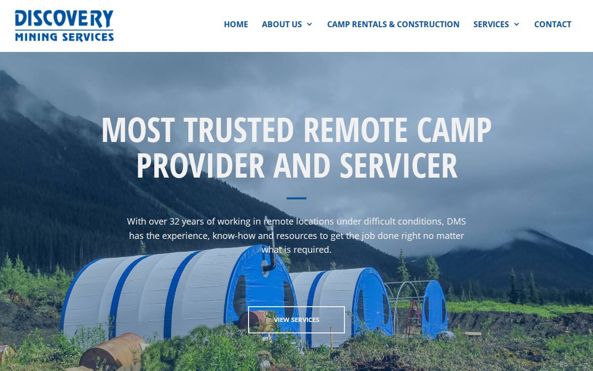 Discovery Mining Services website preview