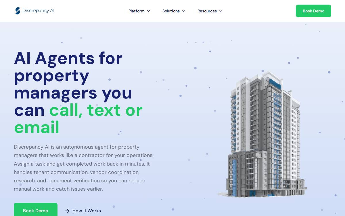Discrepancy AI website preview