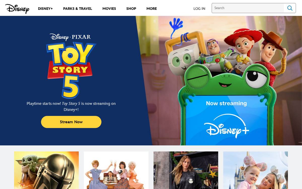 Disney website preview