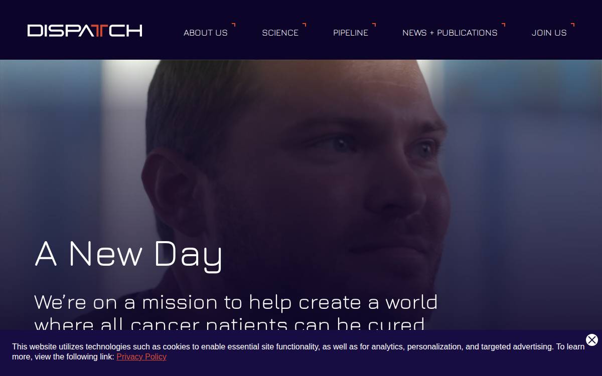 Dispatch Biotherapeutics website preview
