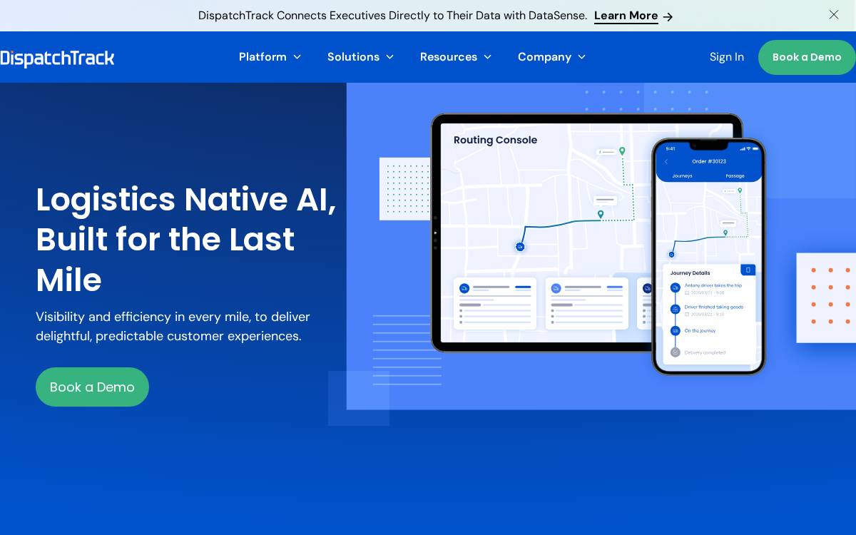 DispatchTrack website preview