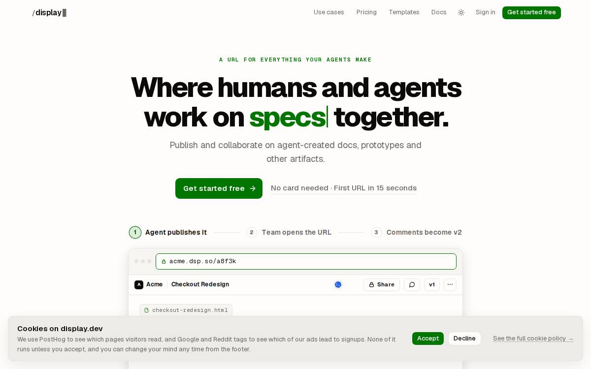 Display website preview
