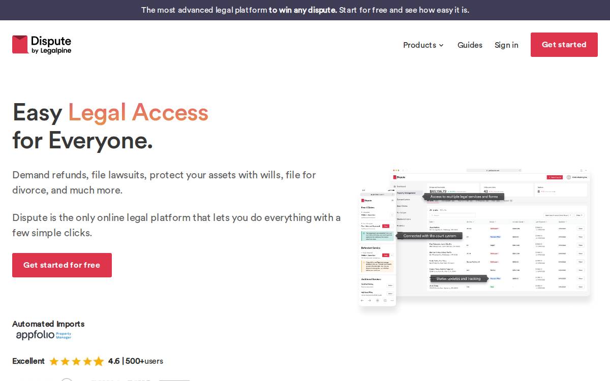 Dispute website preview