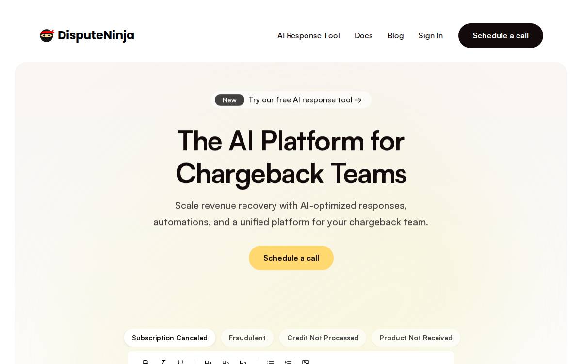 DisputeNinja website preview