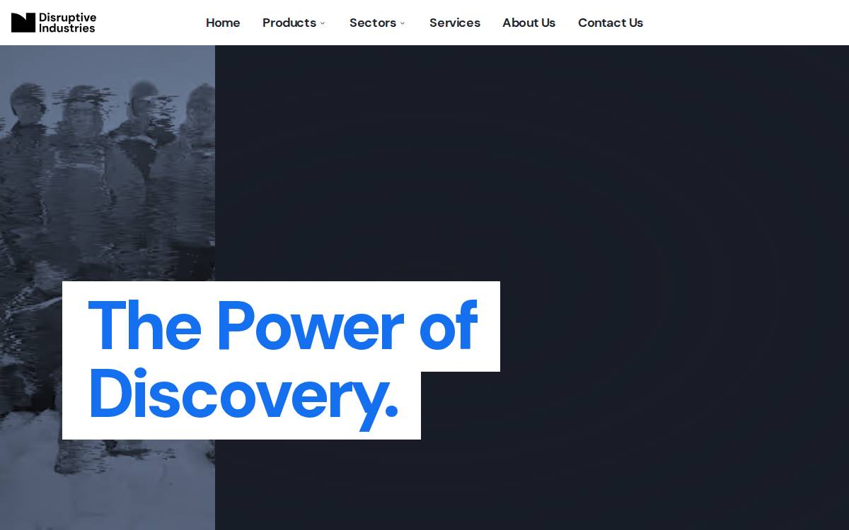 Disruptive Industries website preview