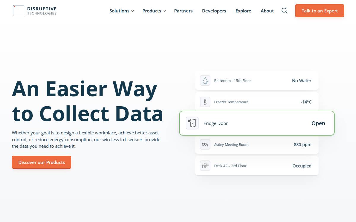 Disruptive Technologies website preview
